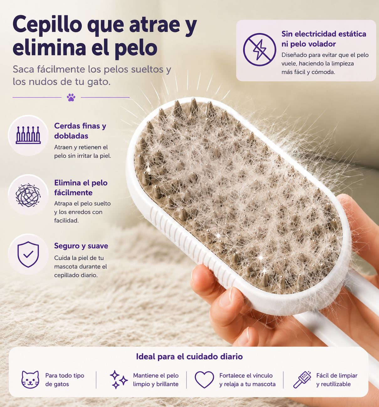 3-in-1 Steam Brush for Dogs and Cats | LUMEPA™