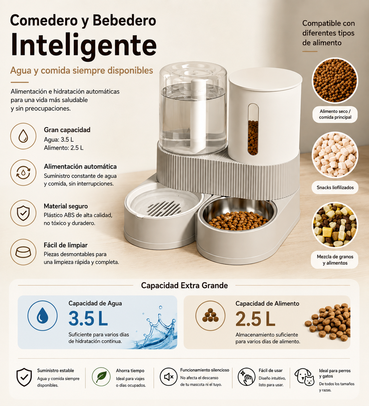 LUMEPA™ 2-in-1 Automatic Pet Water and Food Dispenser