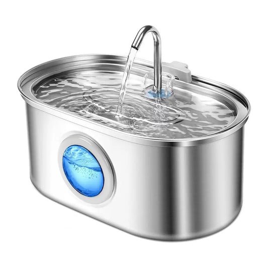Fuente de Agua de Gran Capacidad con Grifo de Acero para Gatos y Perros