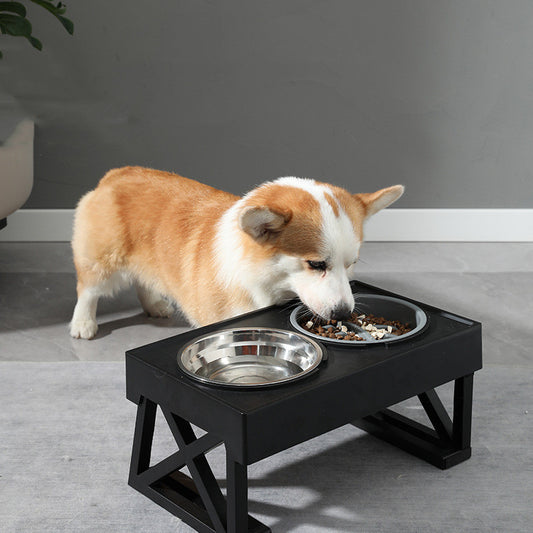 Comedero Elevado Ajustable Antiatragantamiento de Acero Inoxidable para Perros
