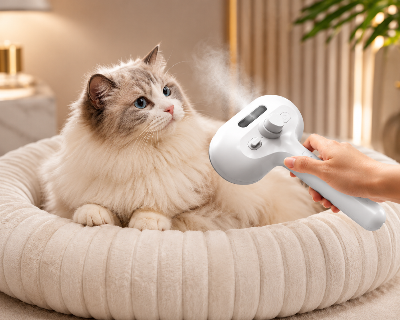 Cepillo Desenredante con Autolimpieza y Vaporizador para Mascotas | LUMEPA™