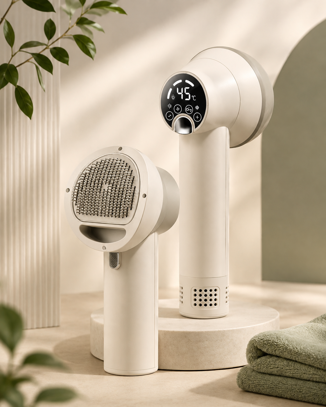 2-in-1 Pet Hair Dryer & Slicker Brush - Silent 300W | LUMEPA™