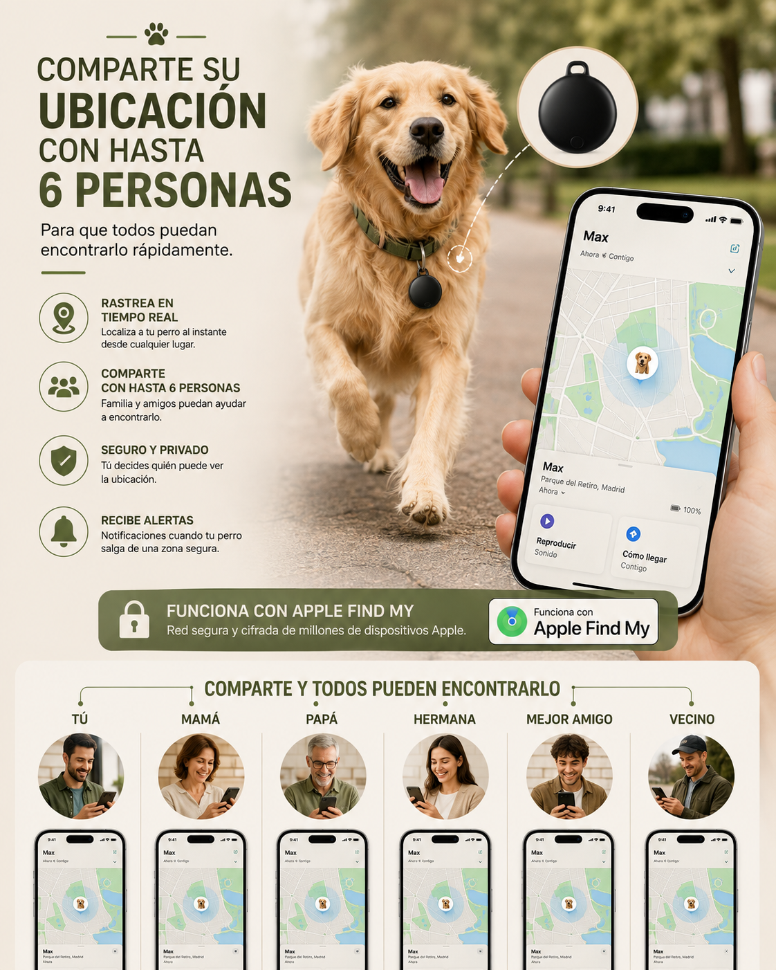 Pet Loss Prevention Tracker Compatible with Apple Find My | LUMEPA™